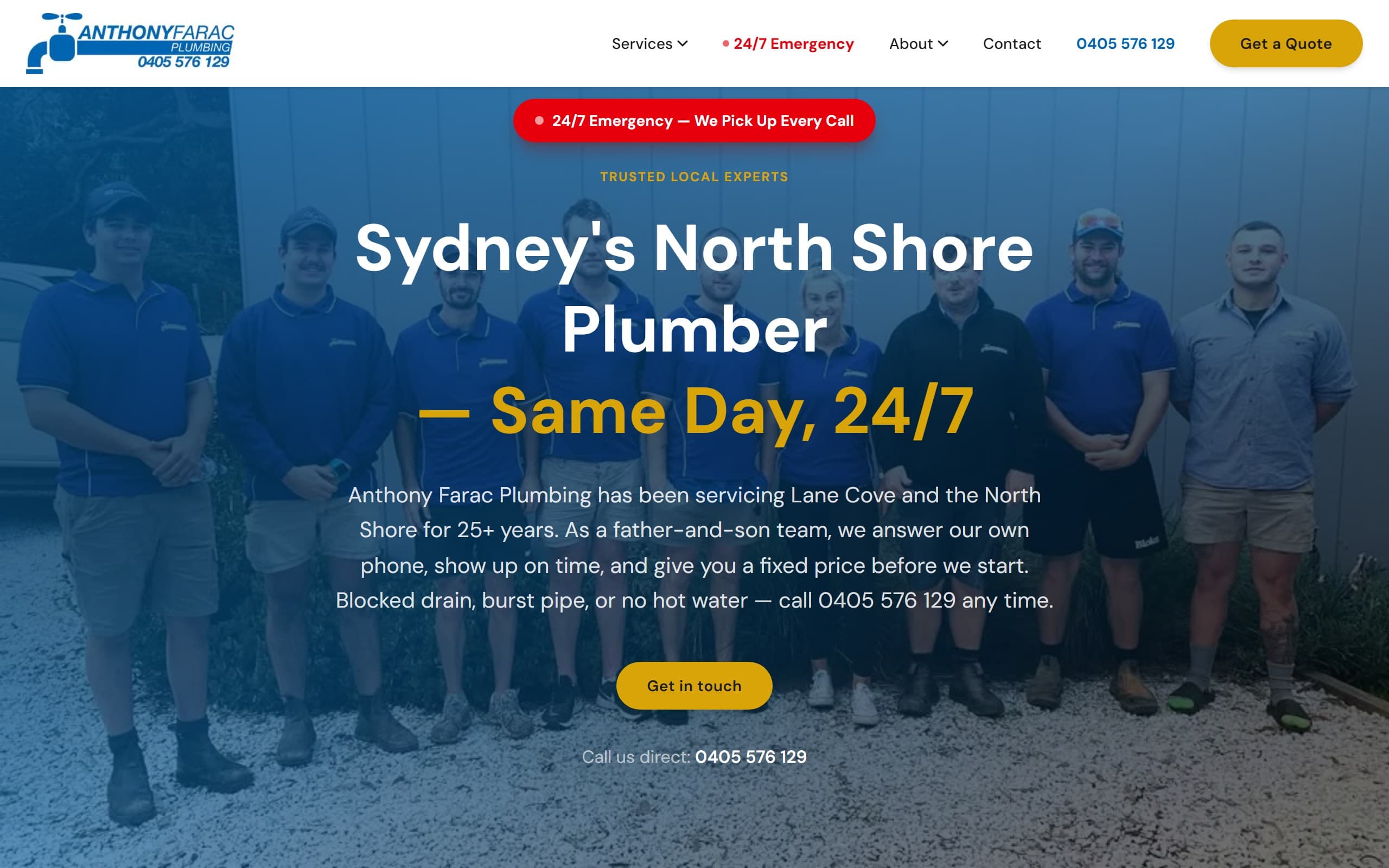 Anthony Farac Plumbing desktop