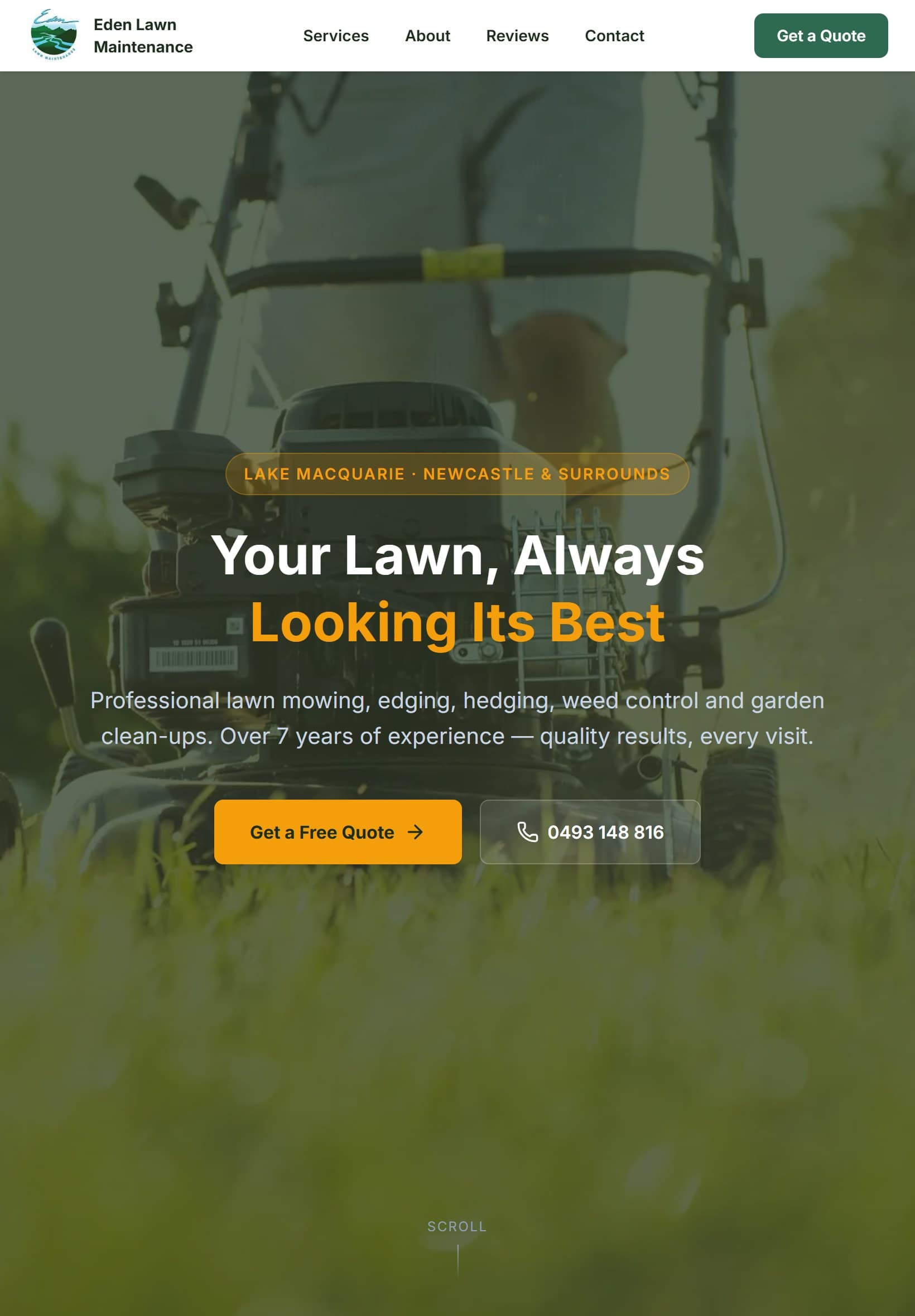 Eden Lawn Maintenance tablet