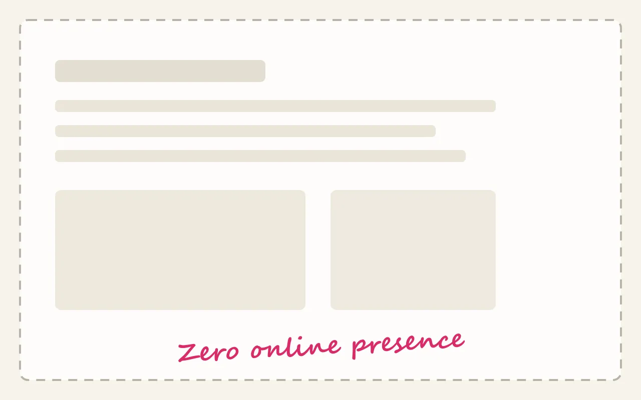No website yet: zero online presence