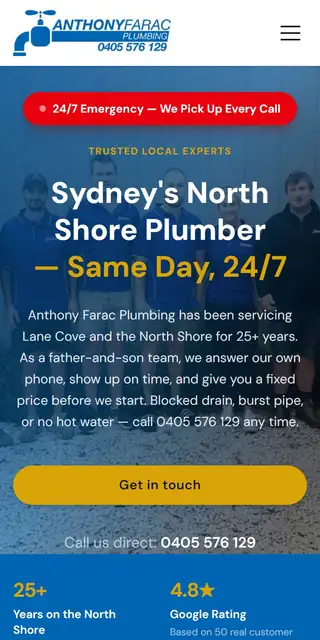 Anthony Farac Plumbing mobile