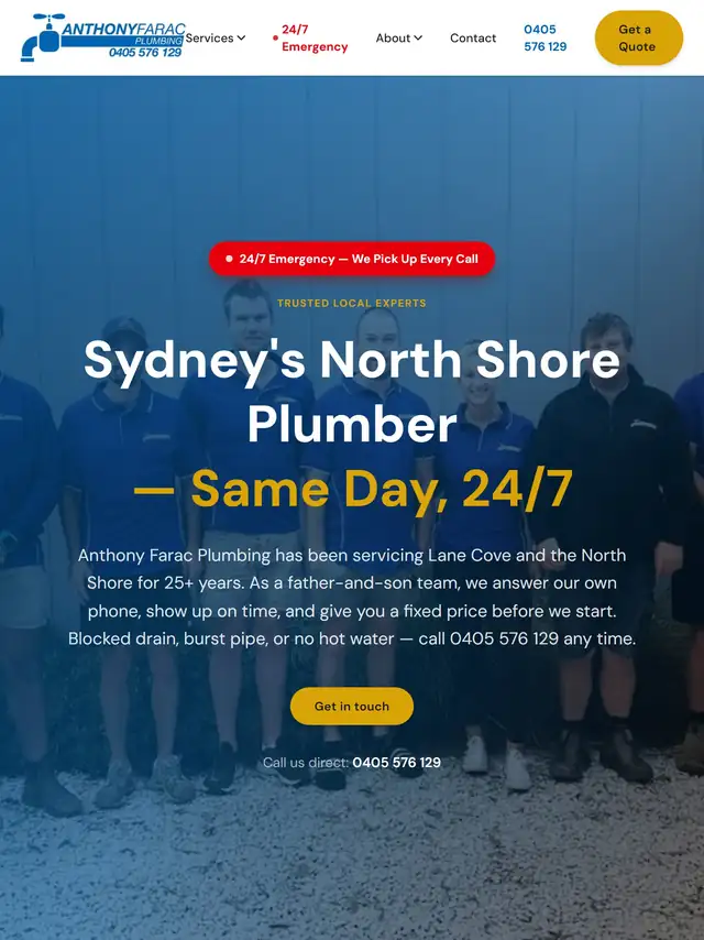 Anthony Farac Plumbing tablet