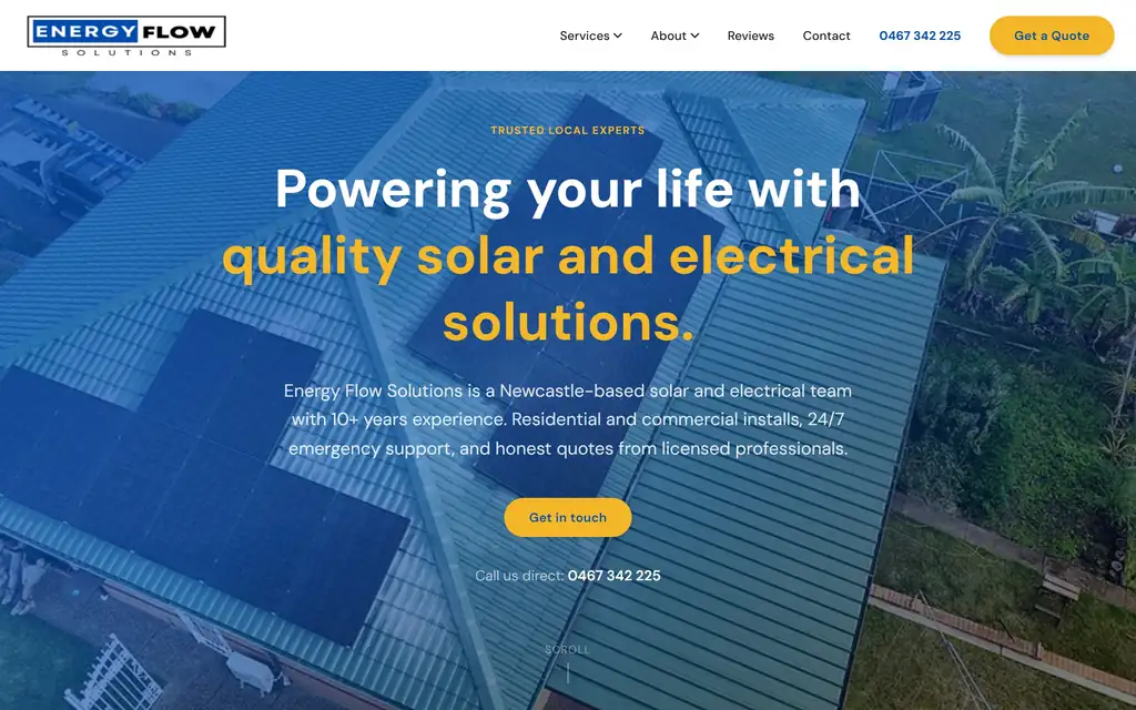Energy Flow Solutions website desktop