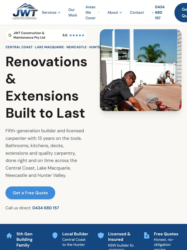 JWT Construction & Maintenance tablet