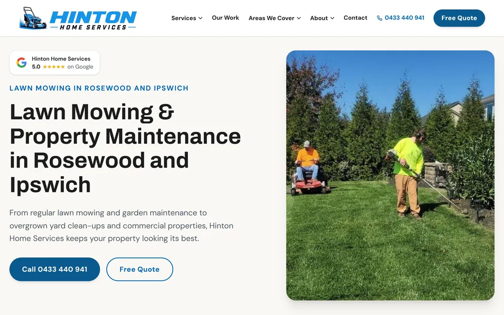 Hinton Home Services desktop
