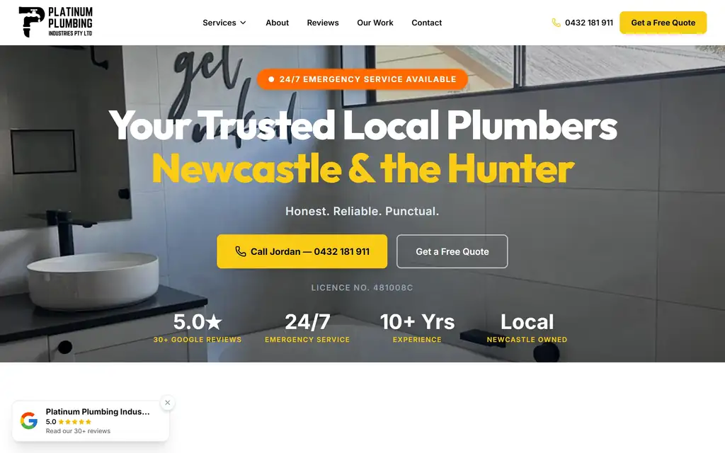 Platinum Plumbing Industries desktop